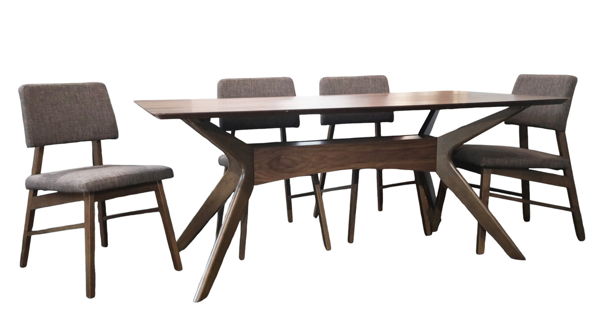 7 Pc Bristly Brown Dining Set (Table & 6 Chairs)
