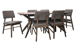 7 Pc Bristly Brown Dining Set (Table & 6 Chairs)