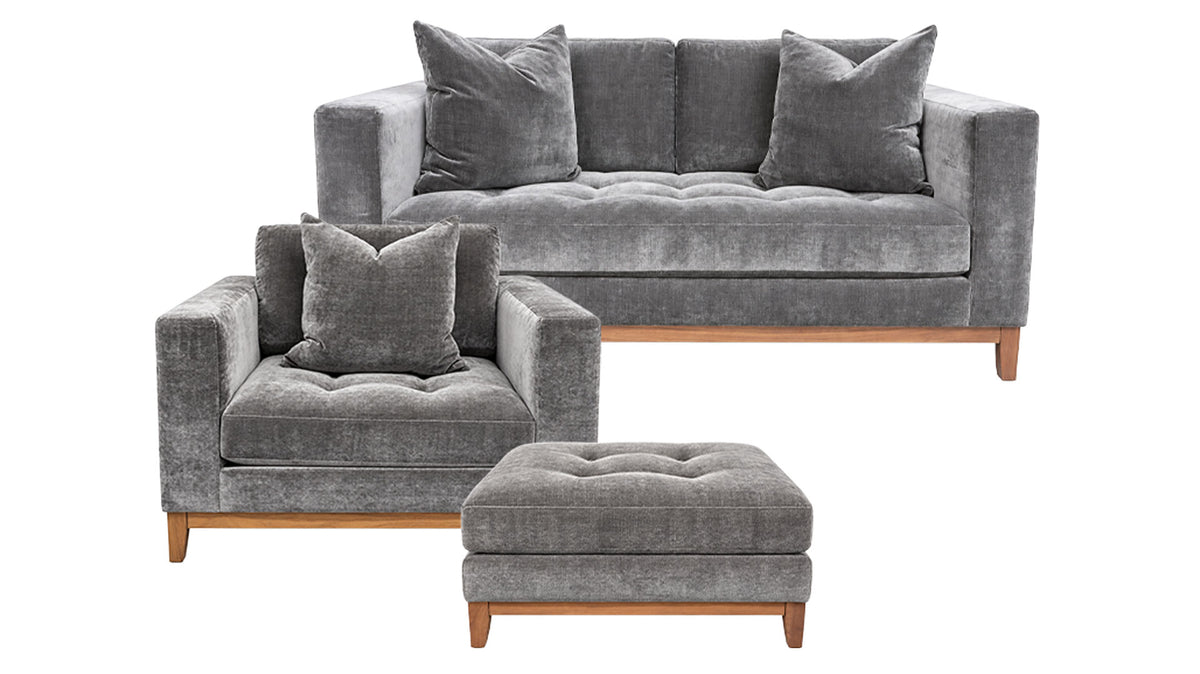3pc Annabel Andrew Espresso Apt Sofa, Chair & Ottoman | Gallery Furniture