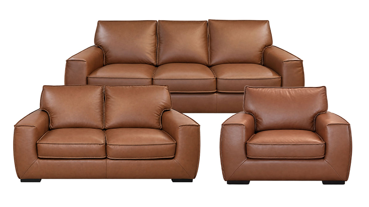 3pc Artemis 100% Top Grain Leather Living Room Set | Gallery Furniture