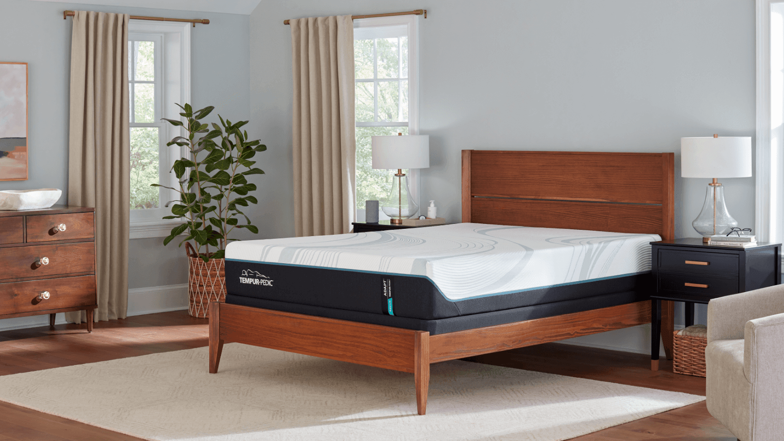 "Top view of the TEMPUR-Adapt® 2.0 Medium Mattress showcasing the SmartClimate® Dual Cover System for enhanced cooling"