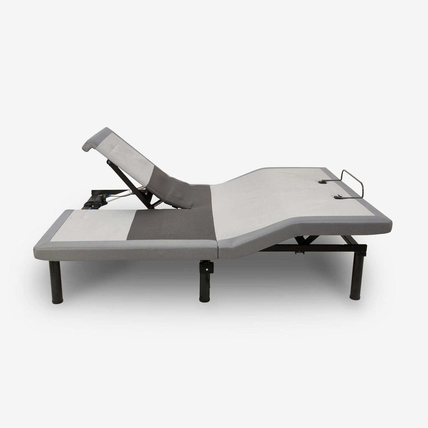 Adjustable bed base on a white background