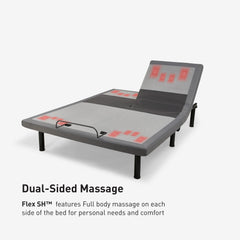 Massage bed with dual-sided massage feature on a white background
