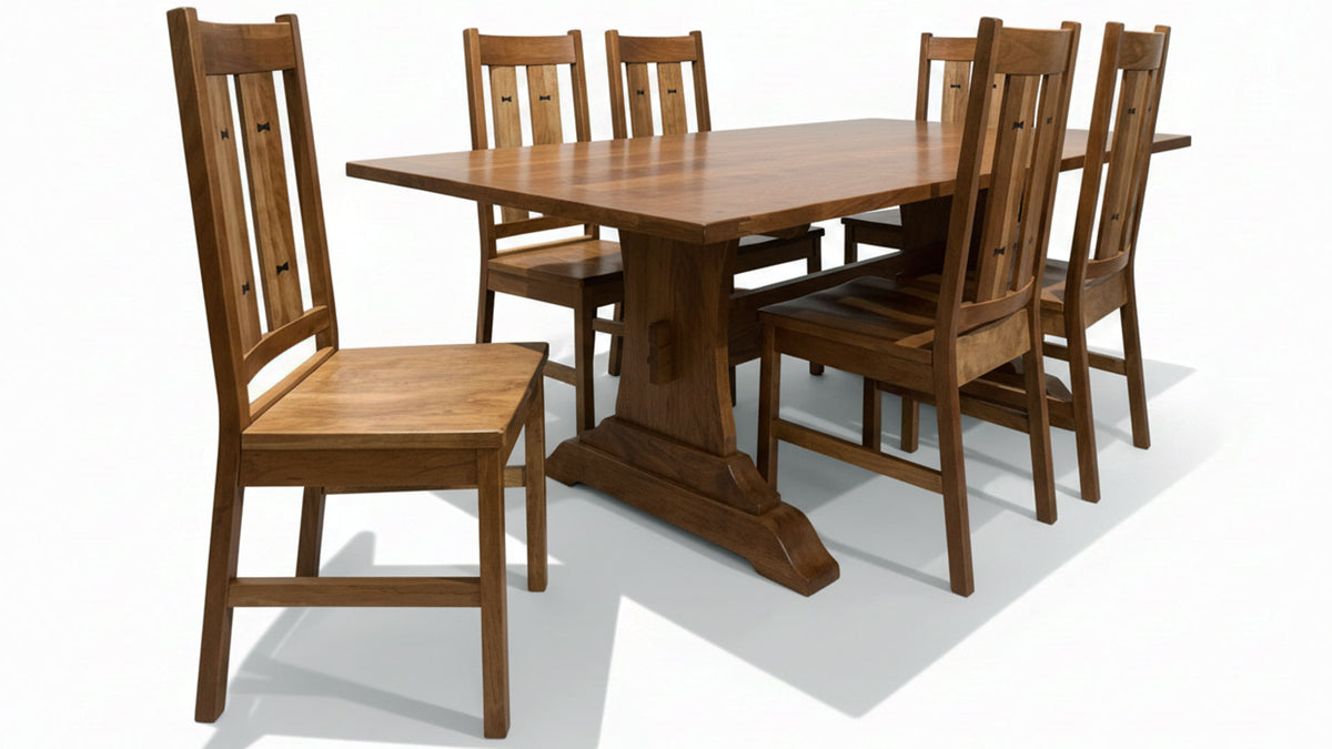 7pc Bob Timberlake Butterfly Trestle Dining Table & 6 Butterfly Side Chairs