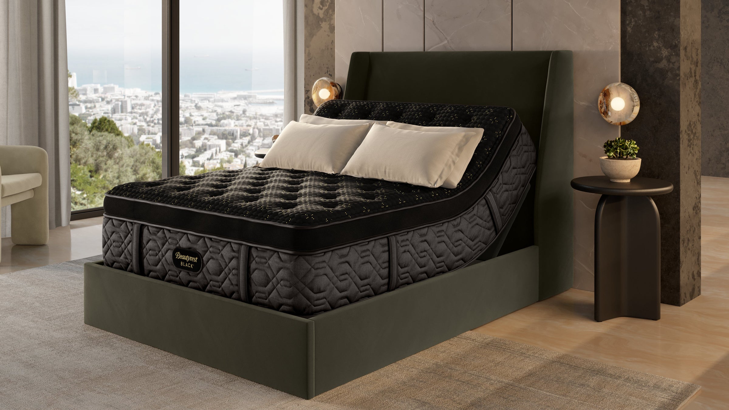 King Size Beautyrest Black Series 4 Plush Pillowtop - Front View
