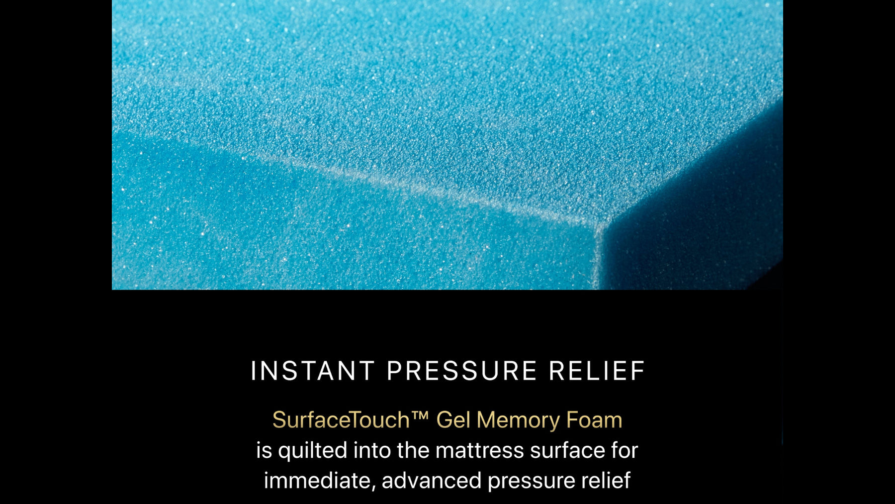 Beautyrest Black Series 2 Firm Surfacetouch gel memory foam closeup.