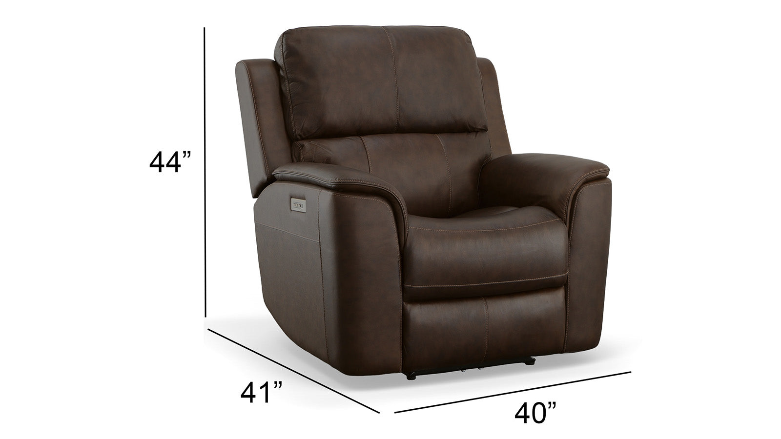 Sillón reclinable eléctrico «Match Zero Gravity» de cuero marrón umbra de Big Spring – Sillón tapizado para salón | Gallery Furniture