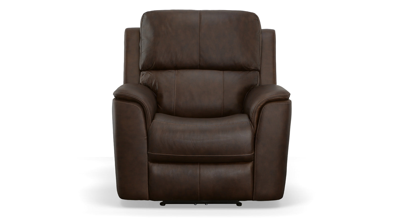 Sillón reclinable eléctrico «Match Zero Gravity» de cuero marrón umbra de Big Spring – Sillón tapizado para salón | Gallery Furniture