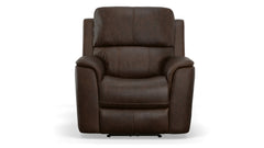 Sillón reclinable eléctrico «Match Zero Gravity» de cuero marrón umbra de Big Spring – Sillón tapizado para salón | Gallery Furniture