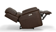 Sillón reclinable eléctrico «Match Zero Gravity» de cuero marrón umbra de Big Spring – Sillón tapizado para salón | Gallery Furniture