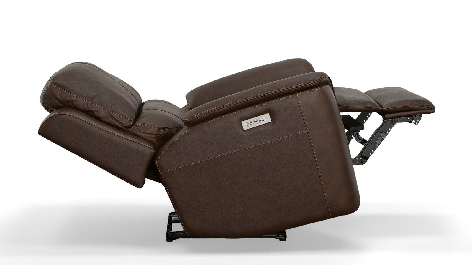 Sillón reclinable eléctrico «Match Zero Gravity» de cuero marrón umbra de Big Spring – Sillón tapizado para salón | Gallery Furniture