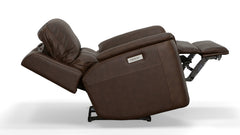 Sillón reclinable eléctrico «Match Zero Gravity» de cuero marrón umbra de Big Spring – Sillón tapizado para salón | Gallery Furniture