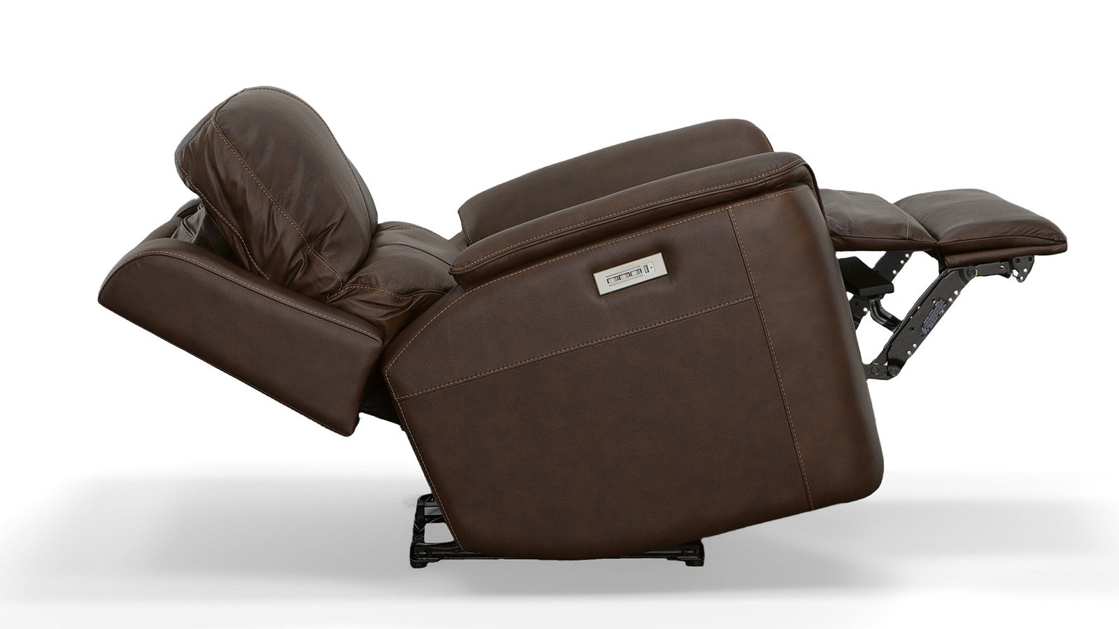 Sillón reclinable eléctrico «Match Zero Gravity» de cuero marrón umbra de Big Spring – Sillón tapizado para salón | Gallery Furniture