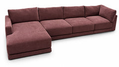 3pc Calvin Grape Sectional with Chaise | Gallery Furniture
