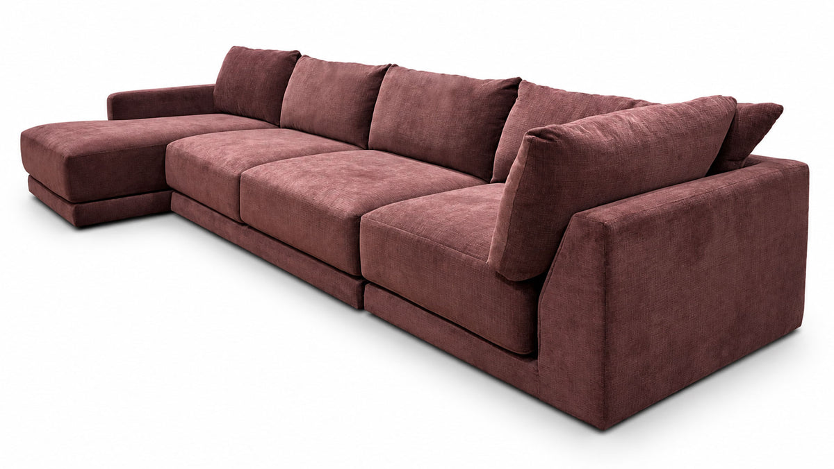 3pc Calvin Grape Sectional with Chaise | Gallery Furniture