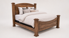 King Size Lexington Solid Maple Wood Almond Stain Bed