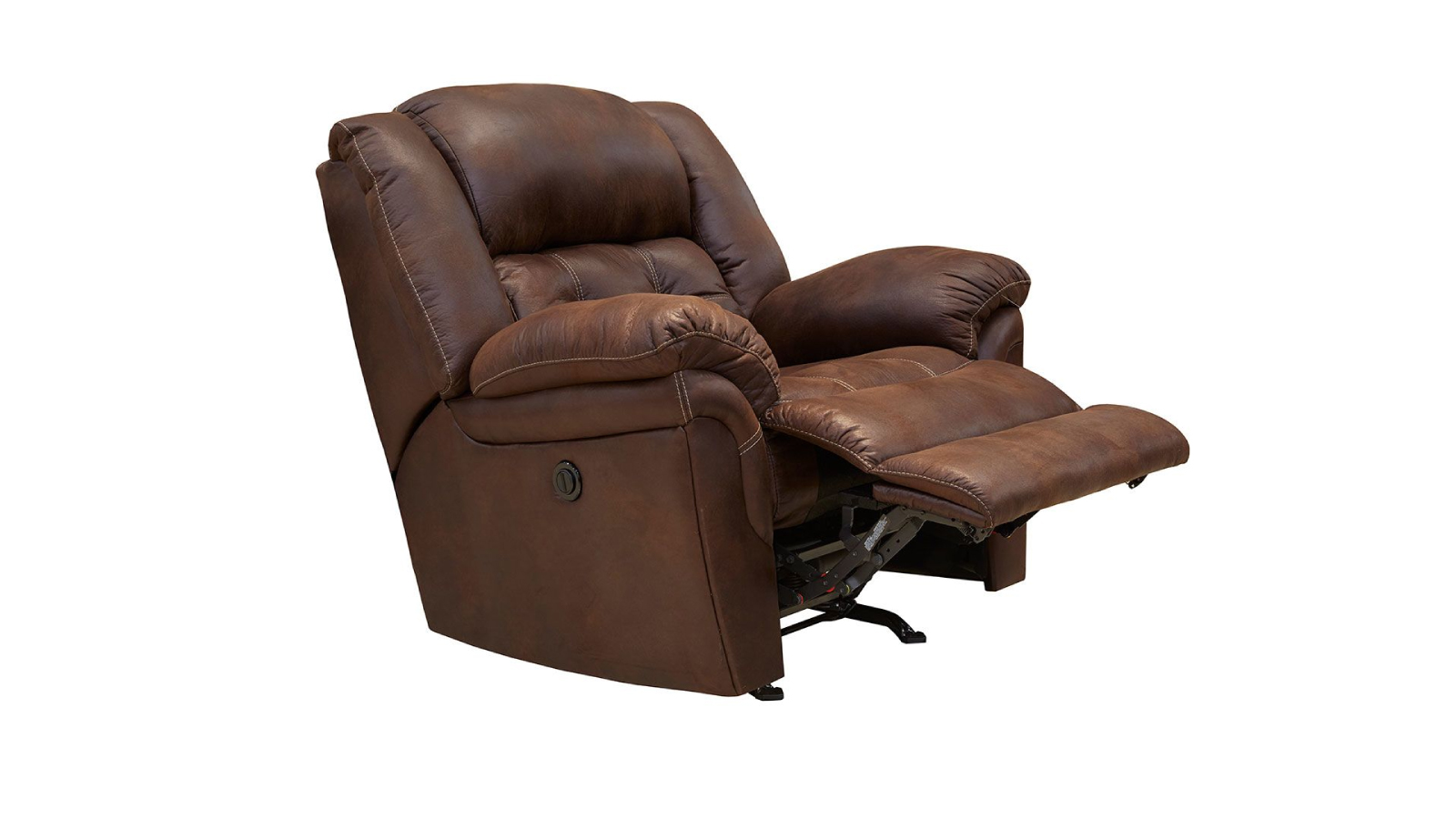 Sillón reclinable manual con balancín Marcelina Espresso – Sillón tapizado de salón fabricado en EE. UU. | Gallery Furniture