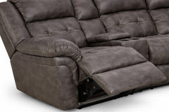 Gray recliner sofa on a white background