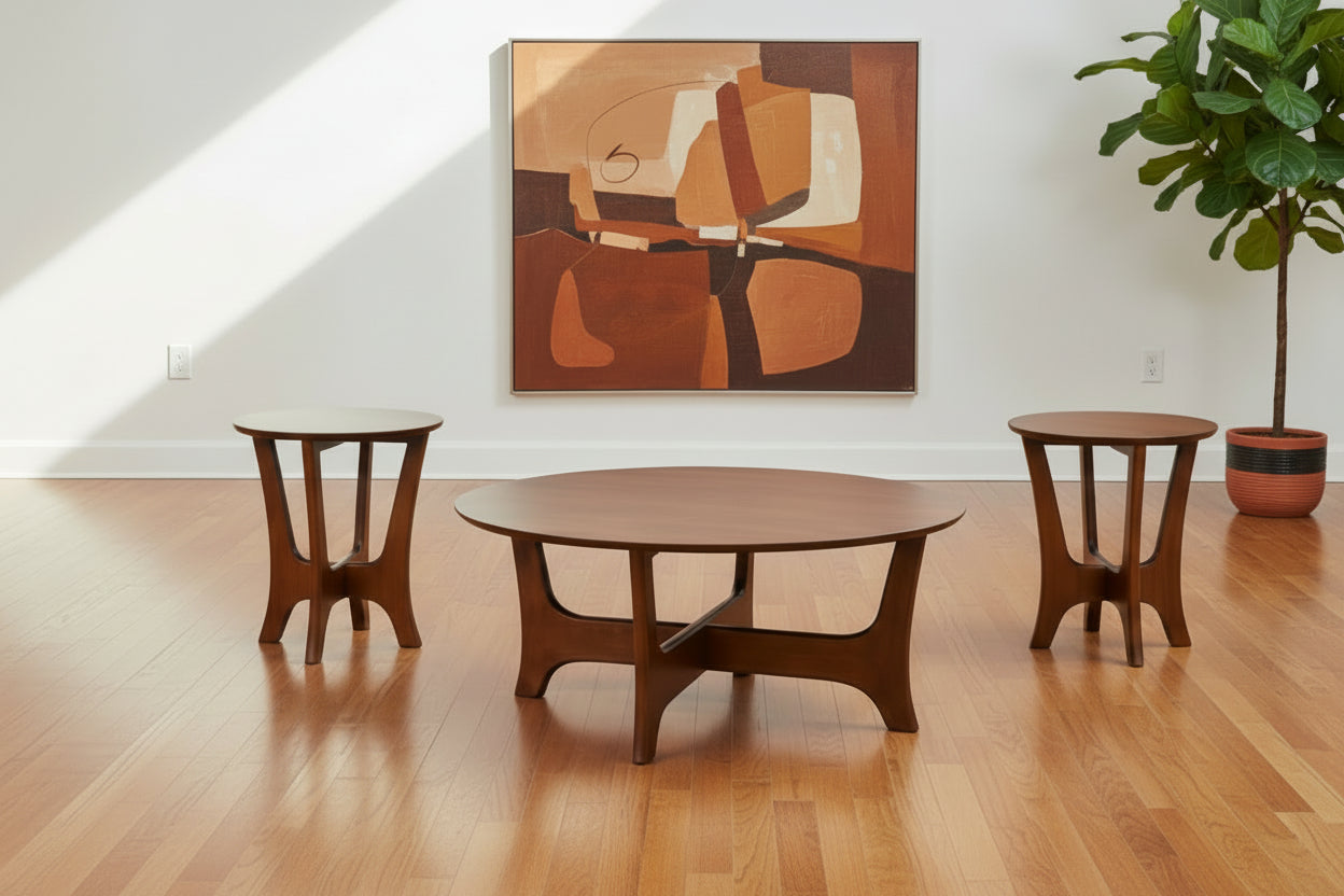 3pc Nora Solid Wood Cocktail Table & 2 End Tables
