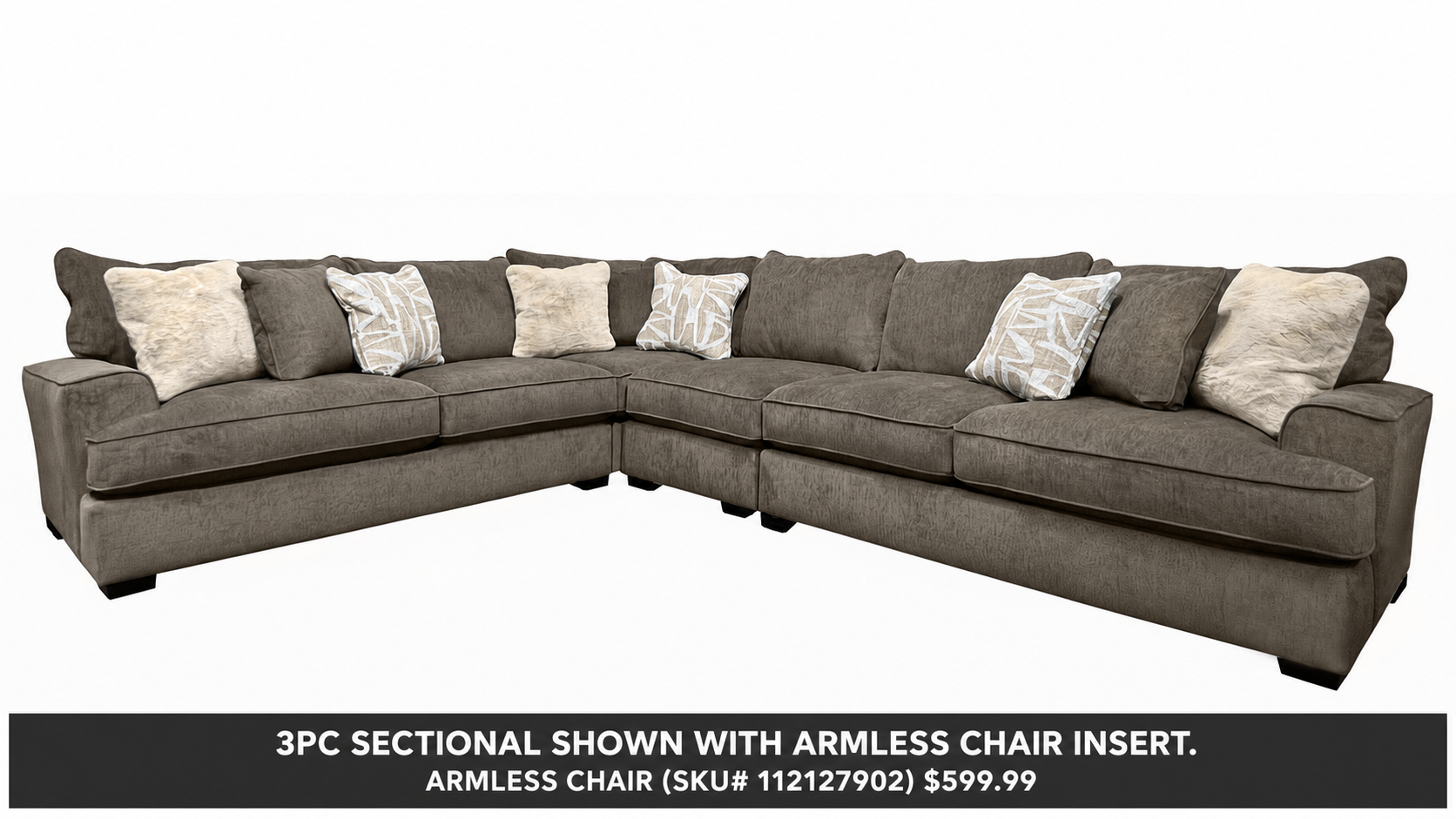 Morpheus Mink Sectional 3pc.