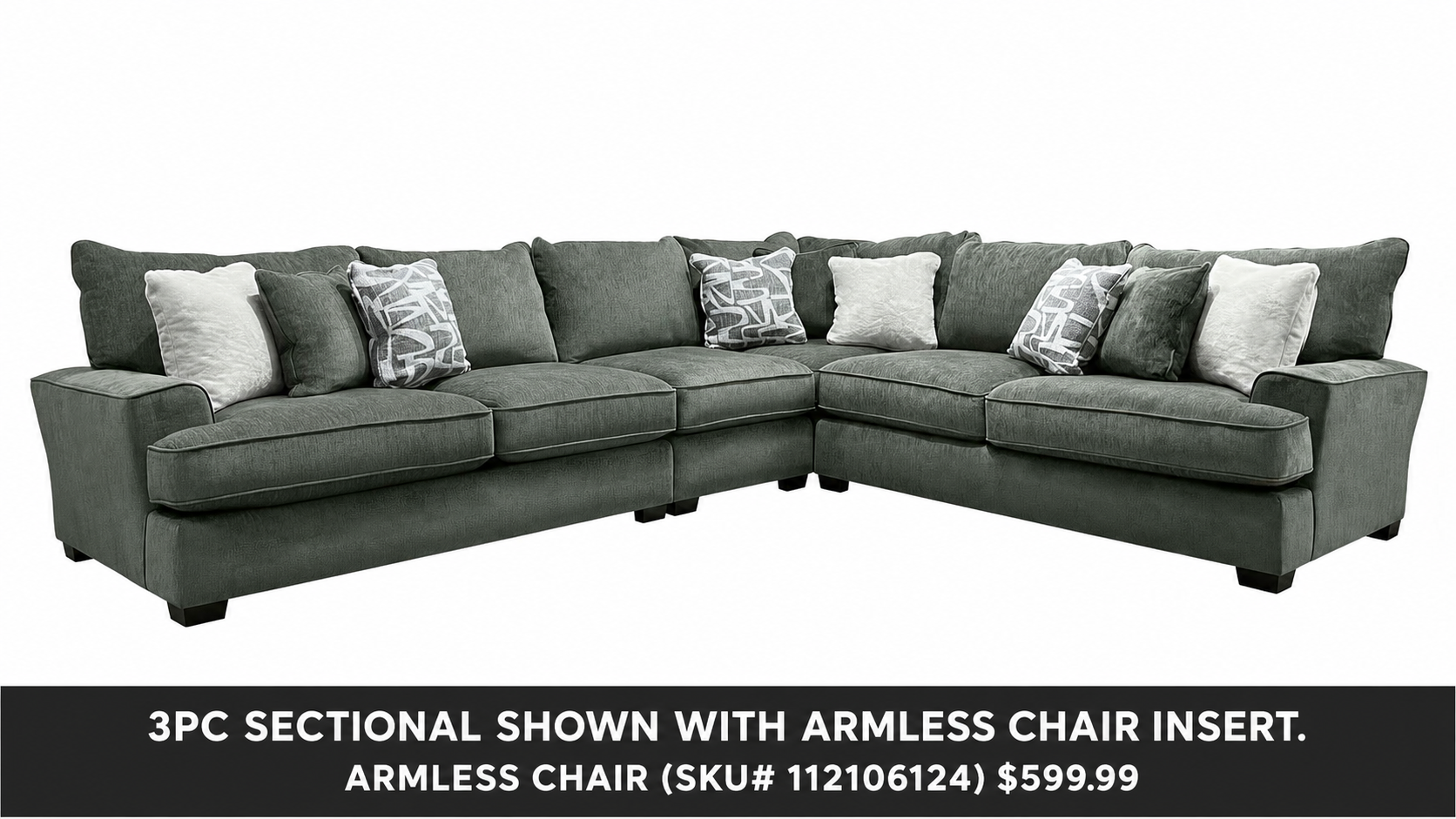 3pc Morpheus Lodin Green Sectional