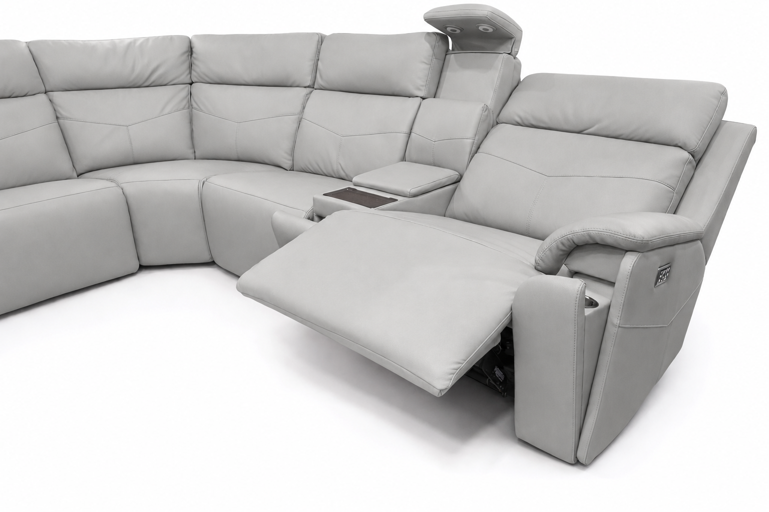 Cougar 6-Piece Power Reclining Sectional Sofa - Dove Grey Zero Gravity