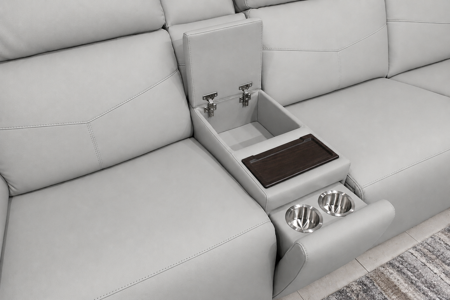 Cougar 6-Piece Power Reclining Sectional Sofa - Dove Grey Zero Gravity