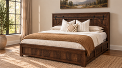 King Size Midland Solid Maple Amish Storage Bed
