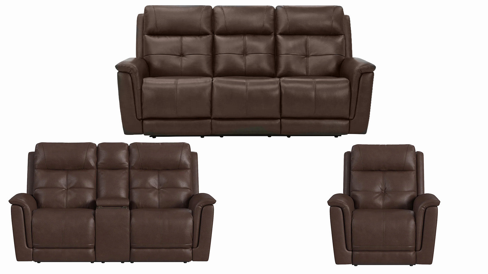 Cloud Nine Stitch Brown Leather P5 Power Reclining Collection
