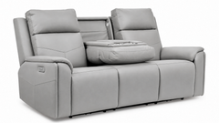 Flexsteel Cougar Dove Grey P5 Power Reclining Sofa | Gallery Furniture