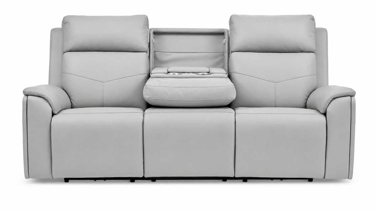 Flexsteel Cougar Dove Grey P5 Power Reclining Sofa | Gallery Furniture