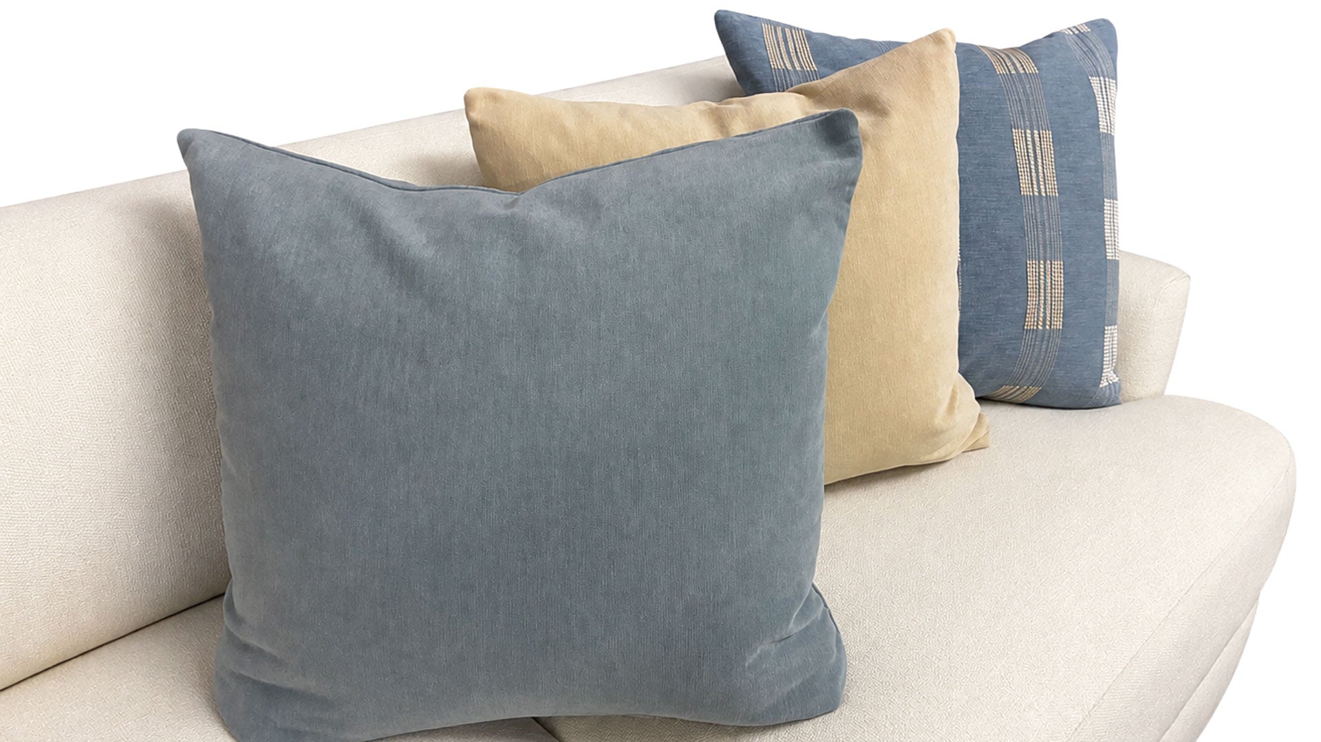 3-Piece Drew Bardot Snow Sectional with Decorative Pillows| Gallery Furniture
