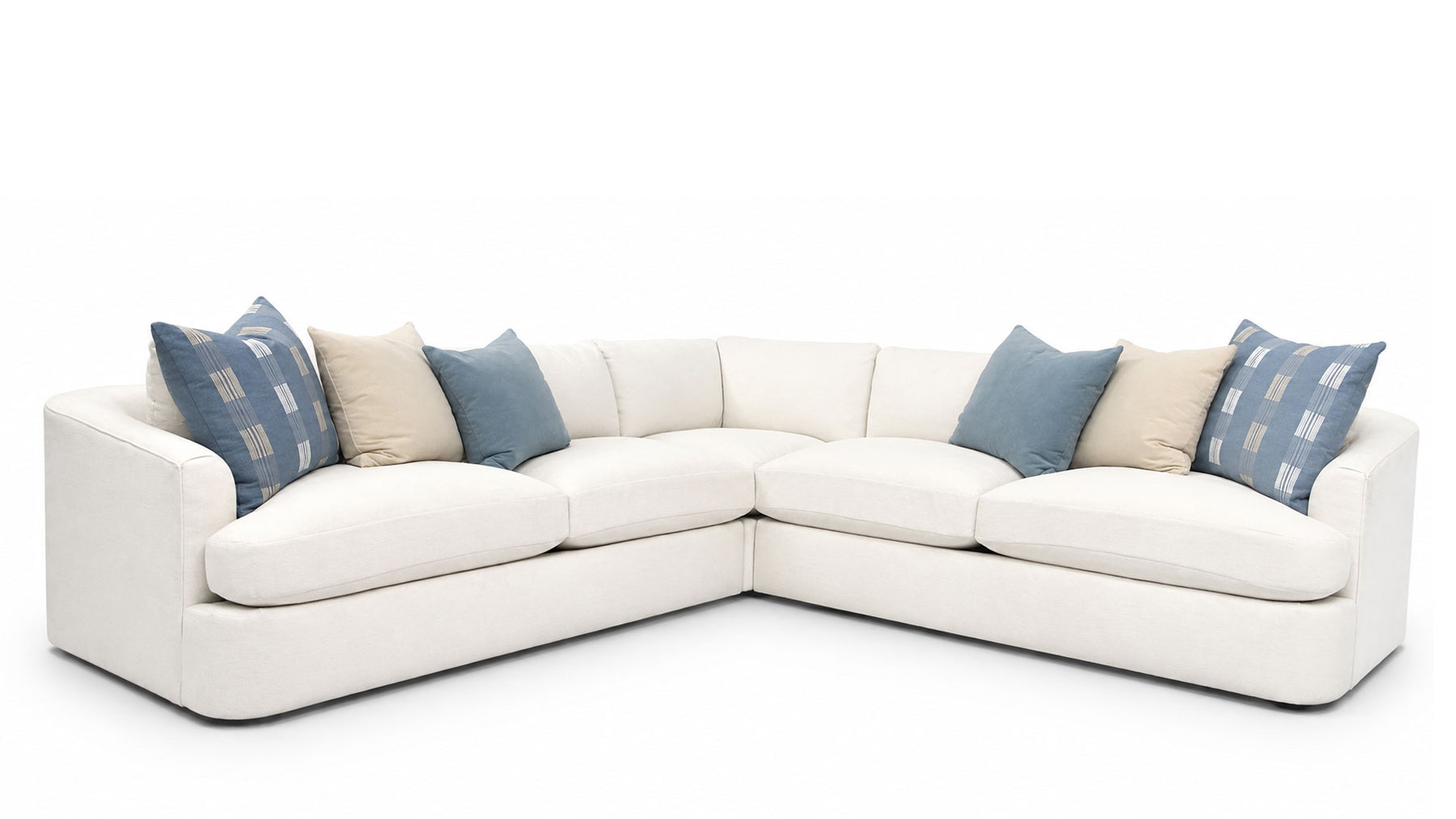 3-Piece Drew Bardot Snow Sectional with Decorative Pillows| Gallery Furniture