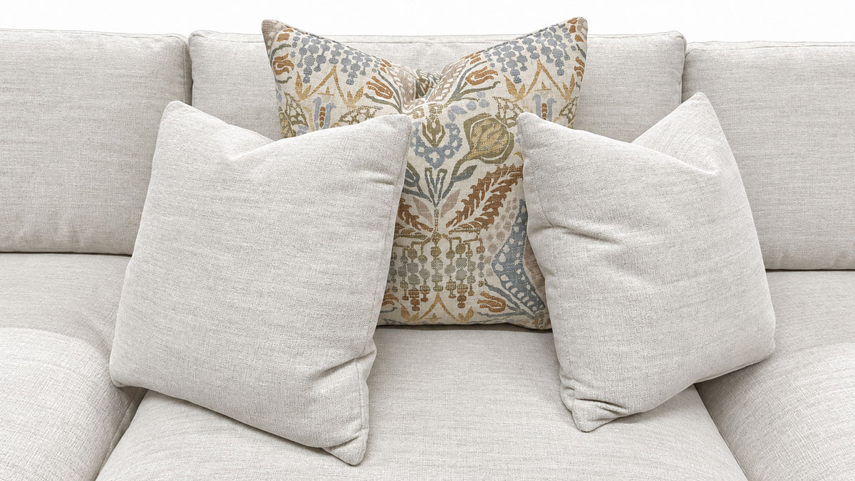 3pc Fletcher Dove Sectional with Chaise & Ottoman | Gallery Furniture