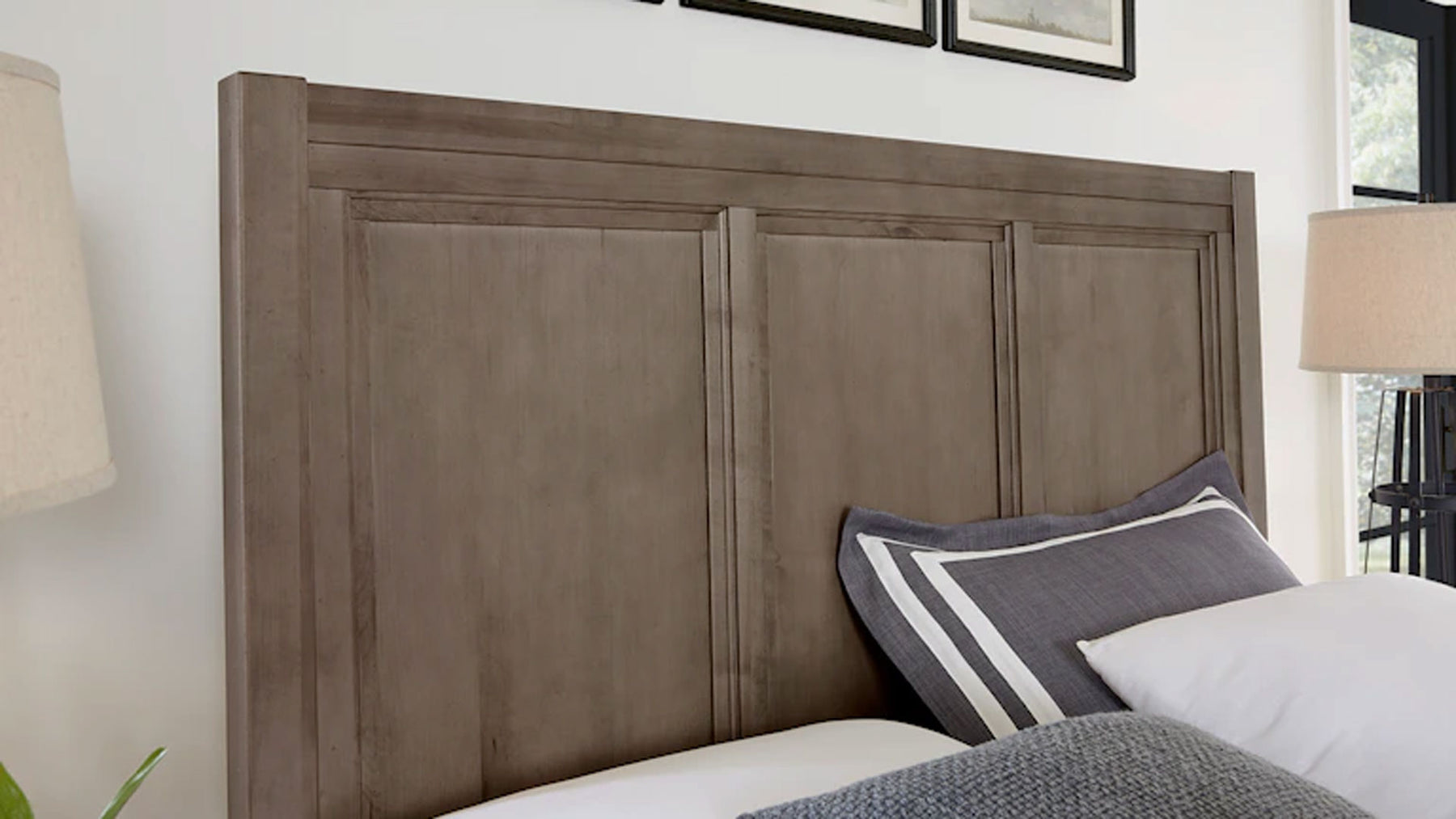 King Size Cool Farmhouse Gray Panel Storage Bed Frame