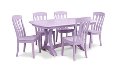 Free Spirit Pink Solid Wood Table and 6 Chairs