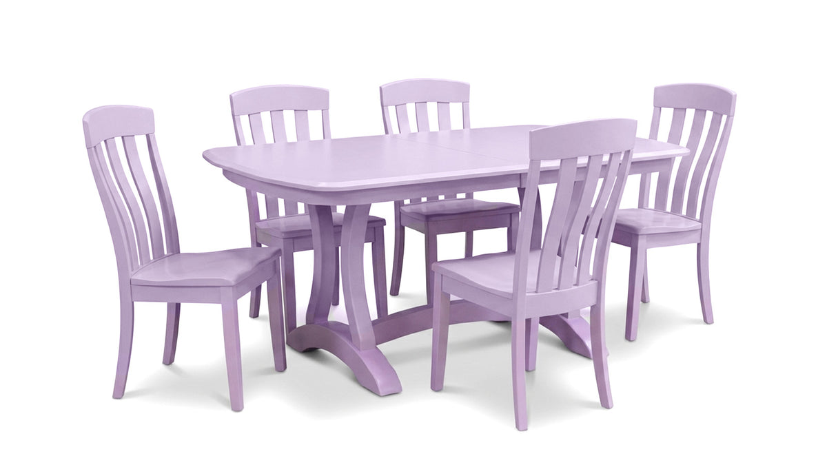 Free Spirit Pink Solid Wood Table and 6 Chairs