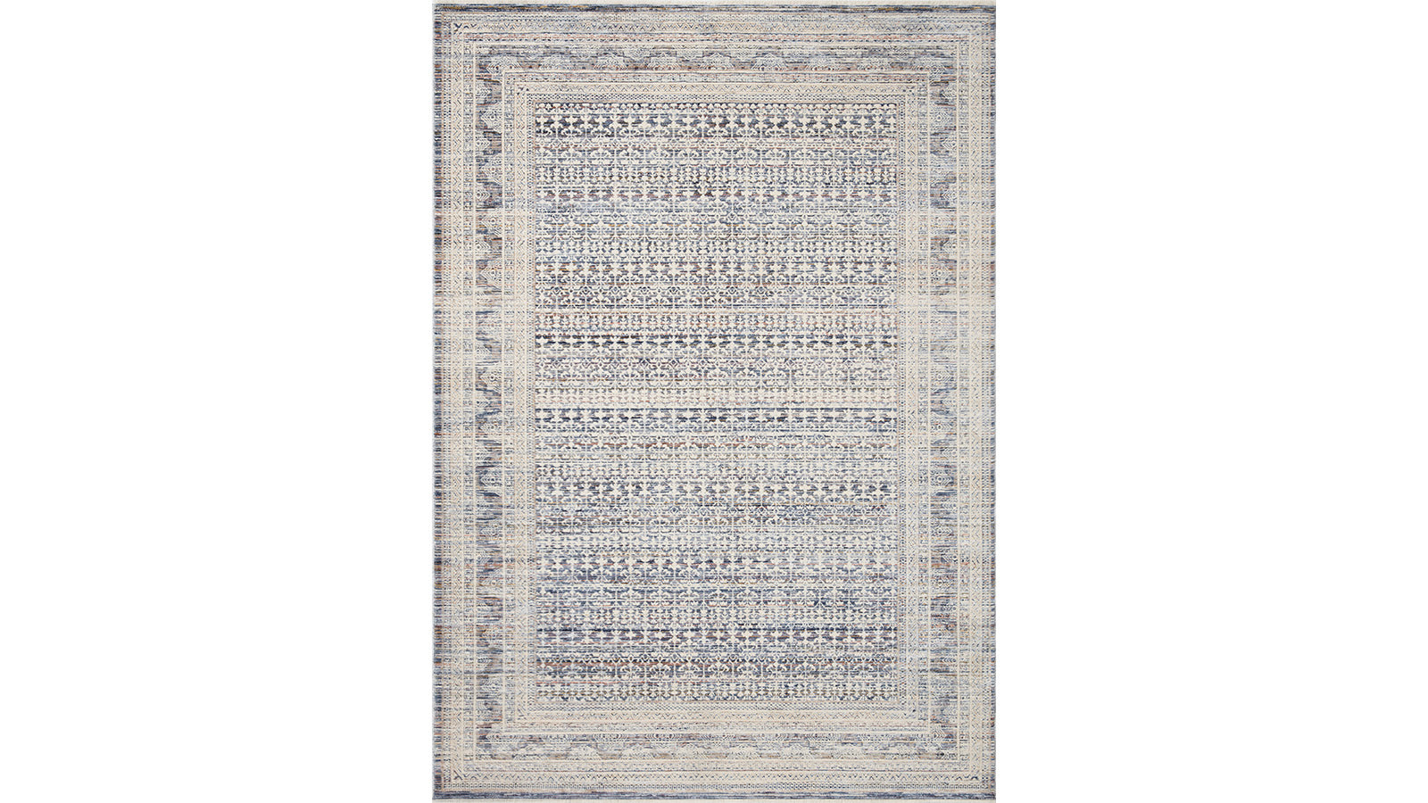Modern Urban Zen (ZUM-03) Area Rug 8 x 10 - Soft Grey Blue Ivory Contemporary Rug