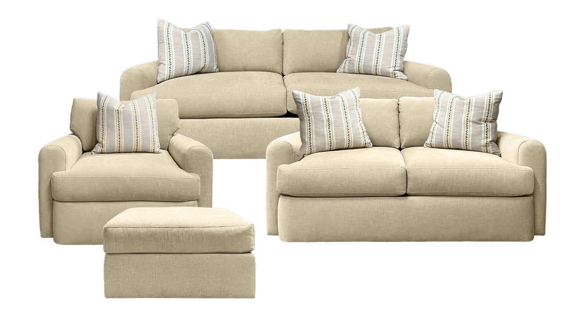 4 Pc Sofa, Loveseat Chair & Ottoman