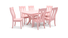 Galveston Coral Solid Wood Dining Table Set with 6 Chairs | Amish Made | Gallery Furniture