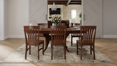 Galveston Solid Maple Wood Asbury Stain Expandable Dining Table