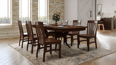 Galveston Solid Maple Wood Asbury Stain Expandable Dining Table