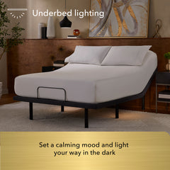 Gold BaseLogic Adjustable Base Split Head King – 3-in-1 Legs | Single Massage, Zero-Gravity & Underbed Lighting