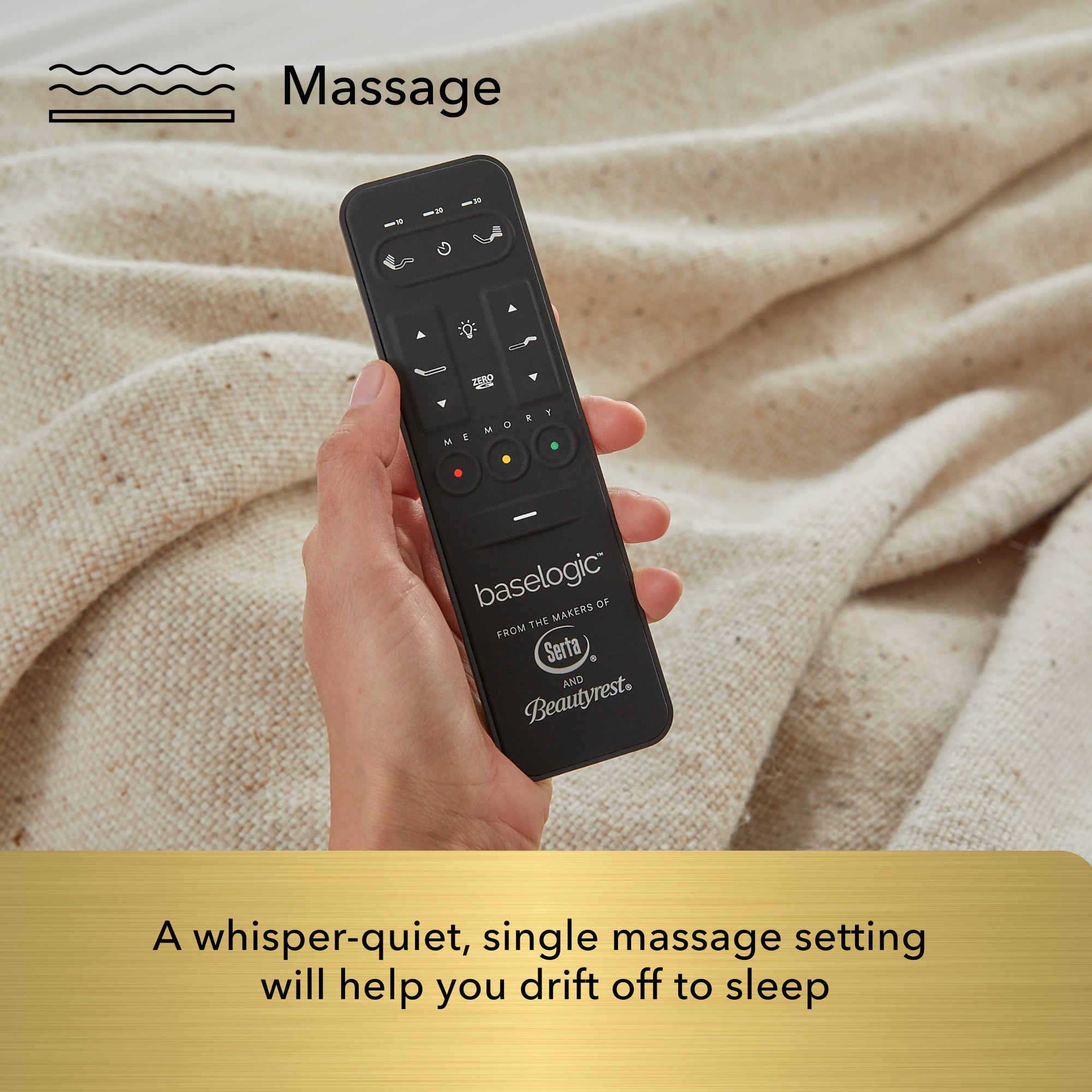 Gold BaseLogic Adjustable Base Split Head King – 3-in-1 Legs | Single Massage, Zero-Gravity & Underbed Lighting