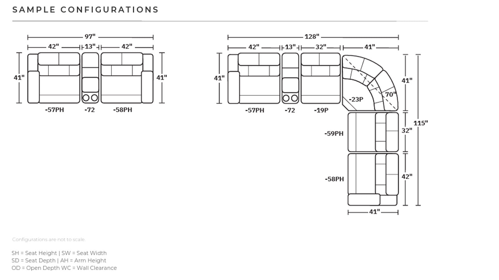 Big Spring sectional configuration diagram showing modular layout and dimensions
