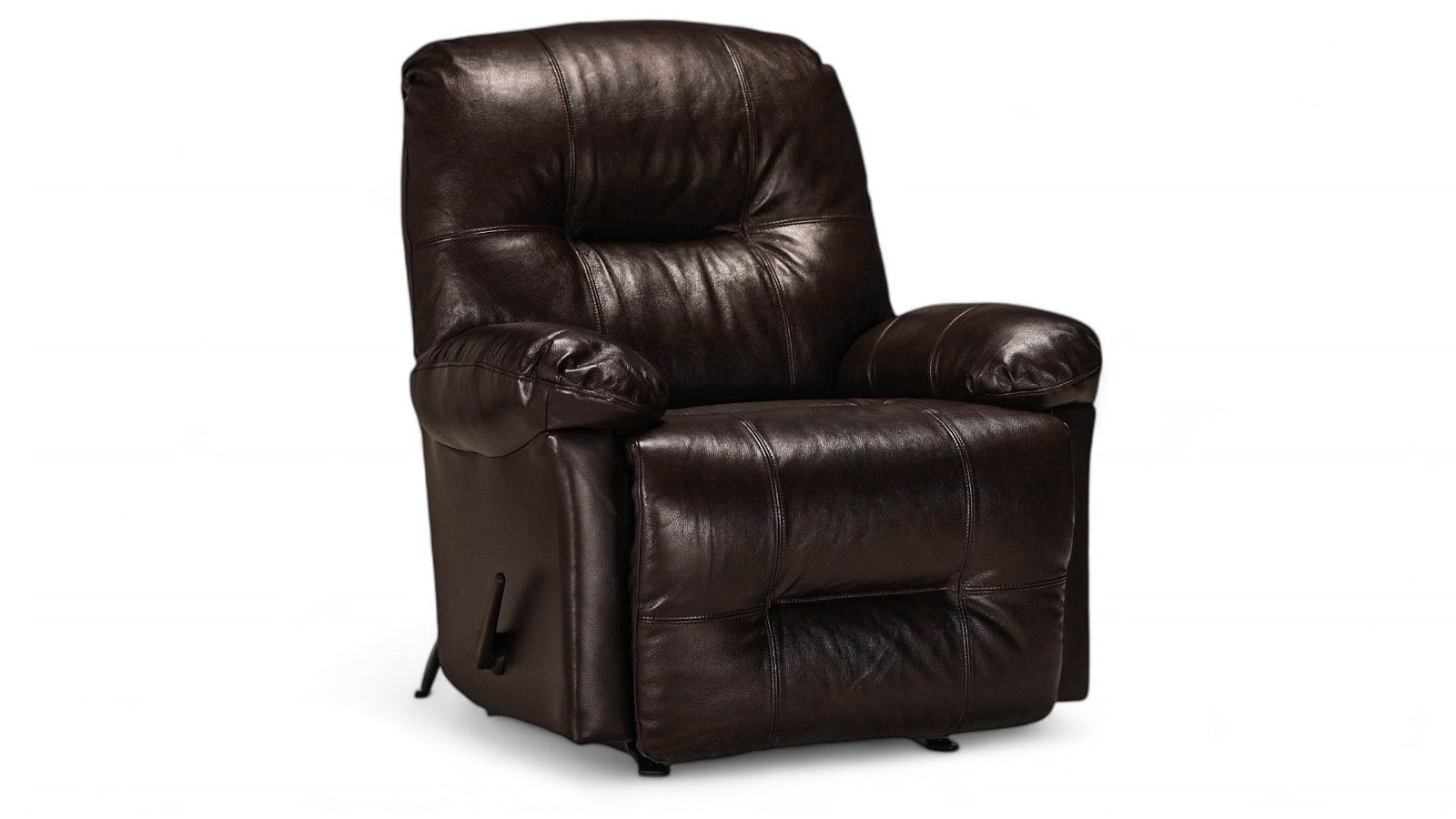 Zaynah Walnut Leather Match Manual Rocker Recliner – Upholstered Living Room Chair Made in USA | Gallery Furniture