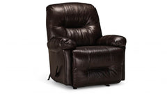 Zaynah Walnut Leather Match Manual Rocker Recliner – Upholstered Living Room Chair Made in USA | Gallery Furniture