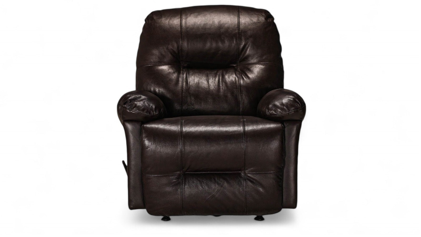 Zaynah Walnut Leather Match Manual Rocker Recliner – Upholstered Living Room Chair Made in USA | Gallery Furniture