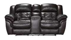 Achieve Leather Manual Reclining Loveseat w/Console