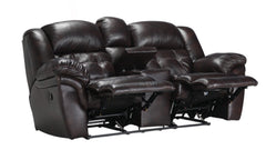 Achieve Leather Manual Reclining Loveseat w/Console